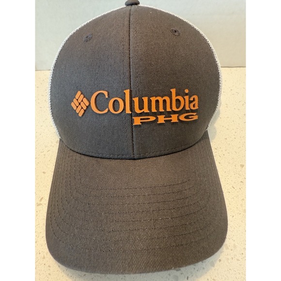 Columbia Other - Columbia PFG Flex fit Mesh Hat Gray With Orange Size‎ S/M